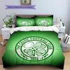 Motif Écusson du Celtic FC Literie Décoration de Maison Cadeau d'Anniversaire (1 housse de couette + 2 taies d'oreiller, sans garniture.)
