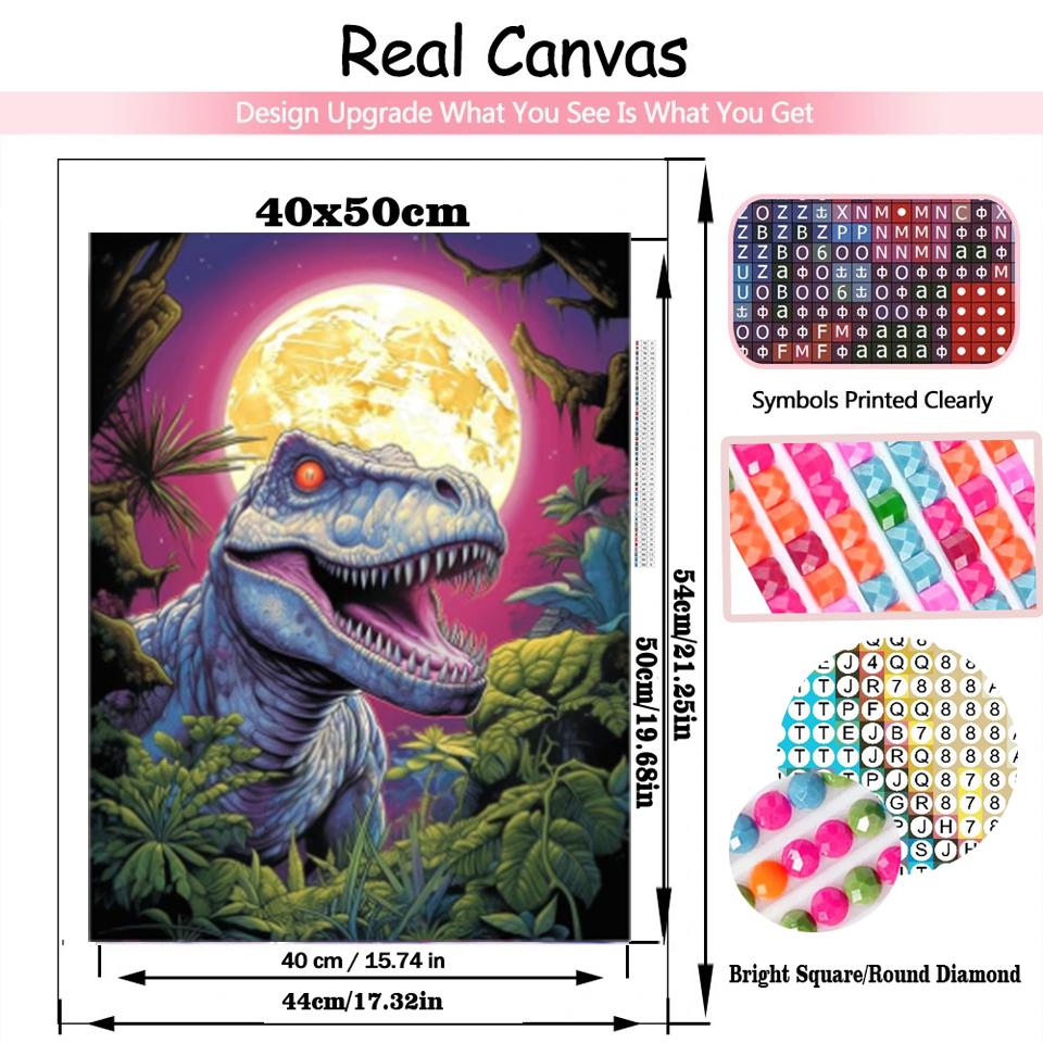 5D DIY Diamond Drawing Dinosaur Full Circle Square New Product Animal Diamond Embroidery Mosaic Cross Embroidery Handmade Gift