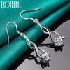 925 Sterling Silver Zircon Geometry Drop Earring for Woman Lady Wedding Engagement Party Fashion Jewelry