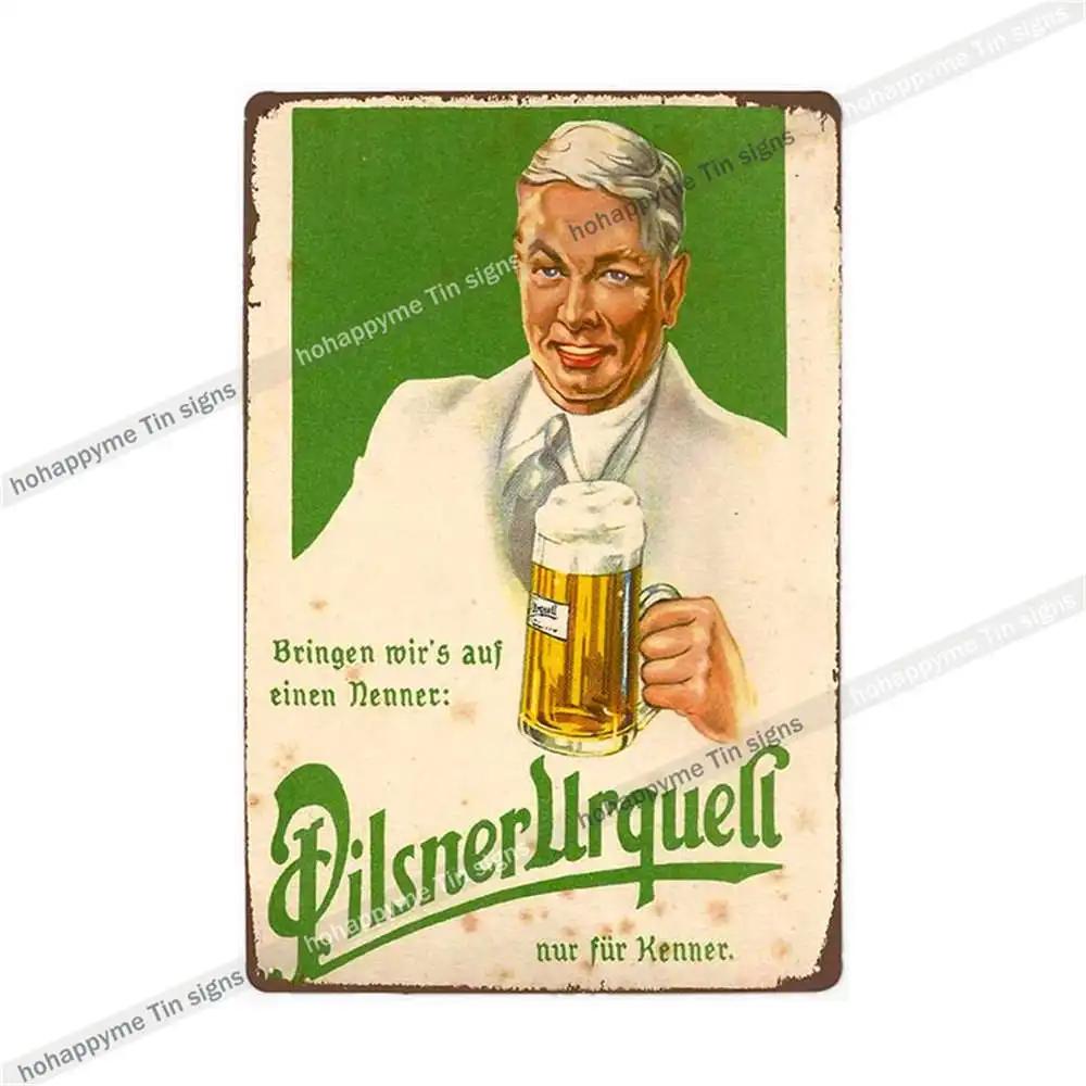 Pilsner Urquell Metal Wall Art Poster Belgium Beer Sign Vintage Bar Man Cave Club Tin Painting Decor Plaque Decoration 20x30cm