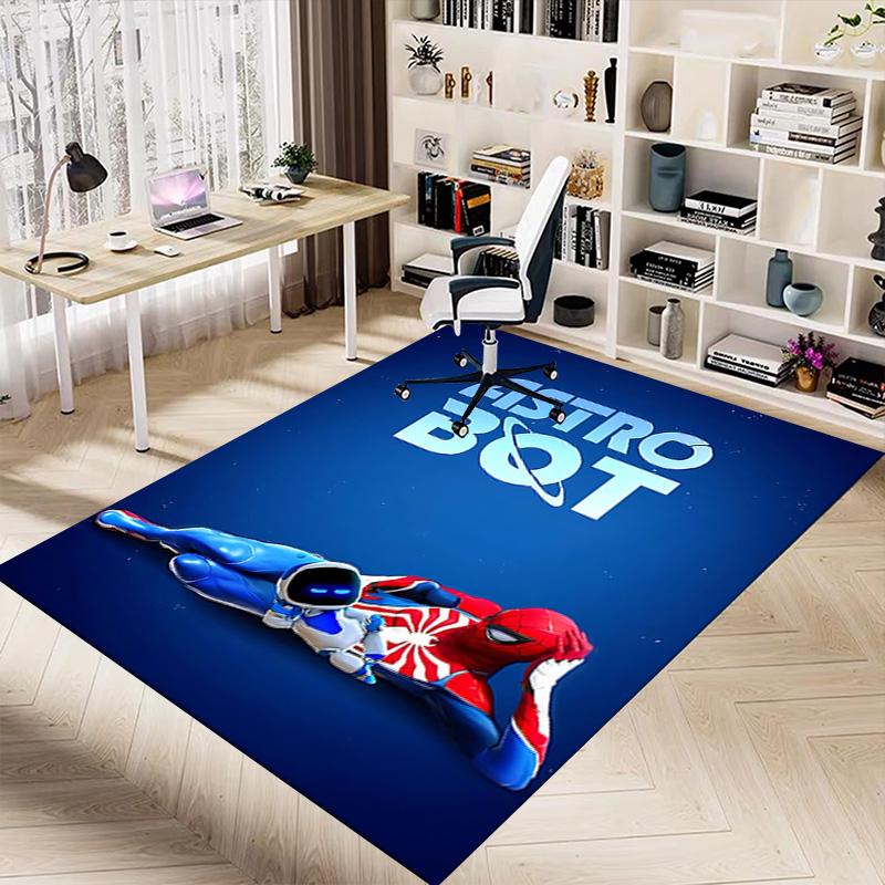 1 Stück Astro Bot Abenteuer Teppich für Spielzimmer Schlafzimmer Wohnzimmer Sofa Heimdekoration, Kinder Spielbereich Teppich Rutschfeste Bodenmatte Y7238