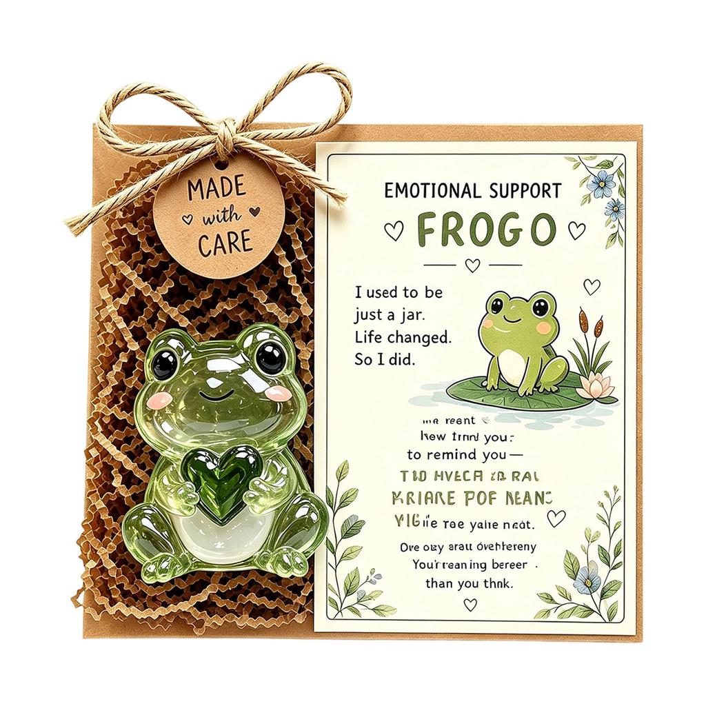Recycled Glass Animal Figurine with Message Card, Collectible for Home Decor