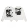 Unisex Oversized Hoodie With Distressed Washed Print Streetwear Cotton Sweatshirt Fall