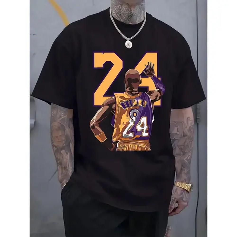 100 Cotton Kobe Tribute Graphic Print Unisexs Round Neck Short Sleeve Tshirt Fashion Regular Fit Tshirt Spring And Summer Vacation Golf Gift Tshirt