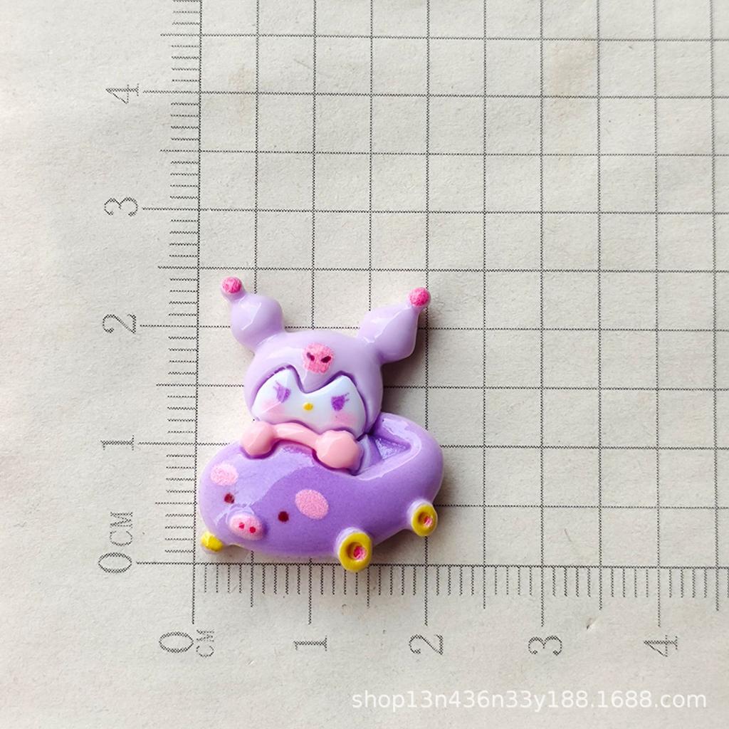10Pcs Kawai Bright Surface Cartoon Pig Car Series Resin Flat Back Scrapbook Figurine Diy Bow Decor Accessories Crafts A5