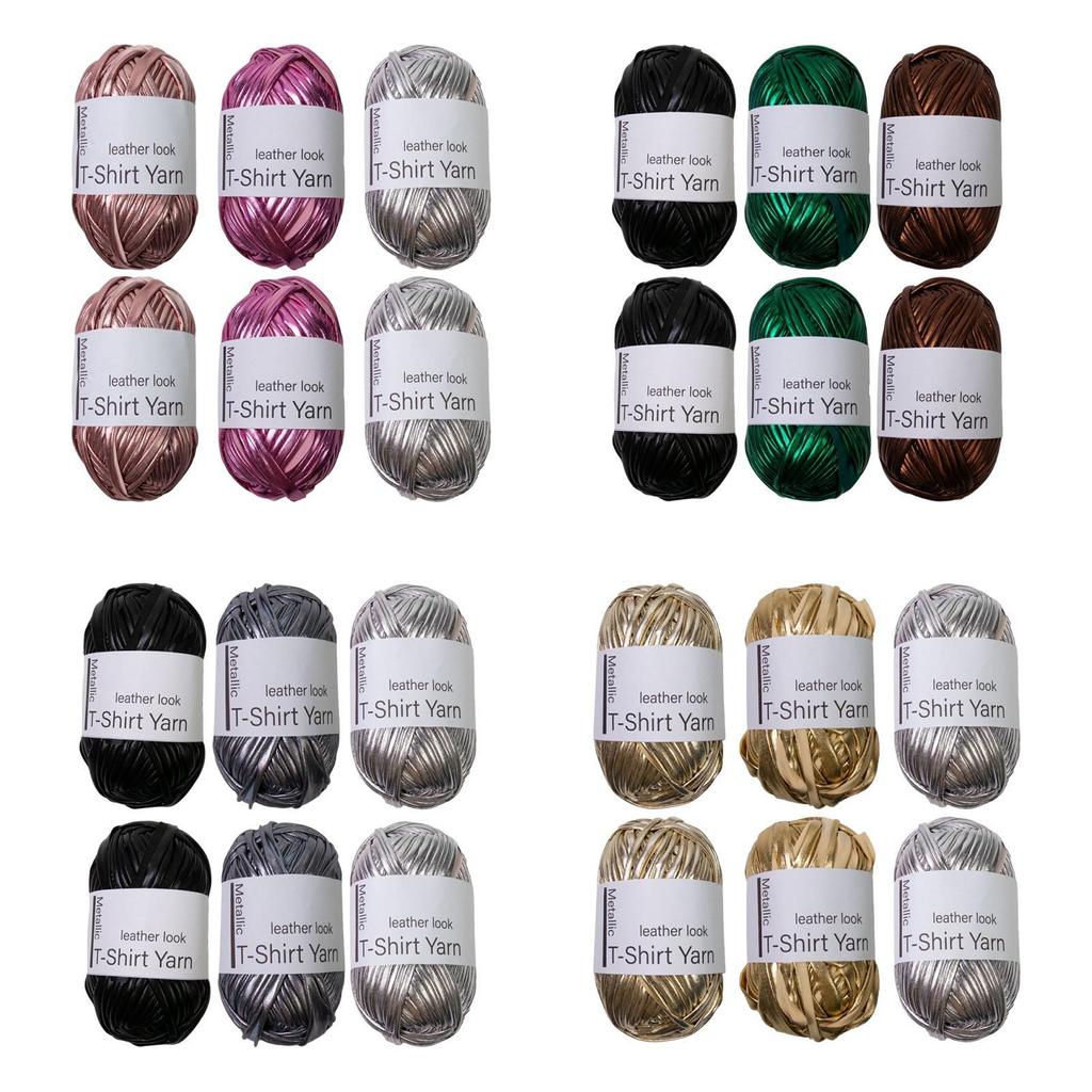 Metallic T-shirt Yarn Hand Knit Yarn Easy Carrying Soft Sewing Accessories
