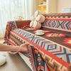 Aztec sofa towel cover bohemian fringed cotton yarn sofa cover vintage geometric woven thread blanket