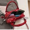 Patent Leather Polka Dot Boston Bag Women's Tote Shoulder Bag