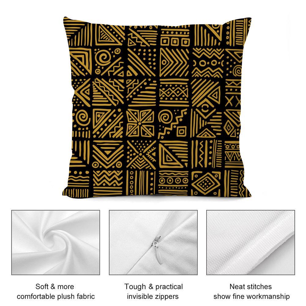 African Tribal Pattern Cushion Cover Soft Plush Fabric DoubleSided Printed Cushion Covers for All Seasons Modern HomeDecor Gift