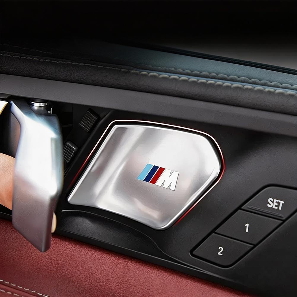 Car Inner Door Handle Bowl Metal Protective Sticker Anti-Scratch Trim Cover Accessories For BMW 3 5 series X1 X2 iX1 X5 X6 X7 M2 TF0