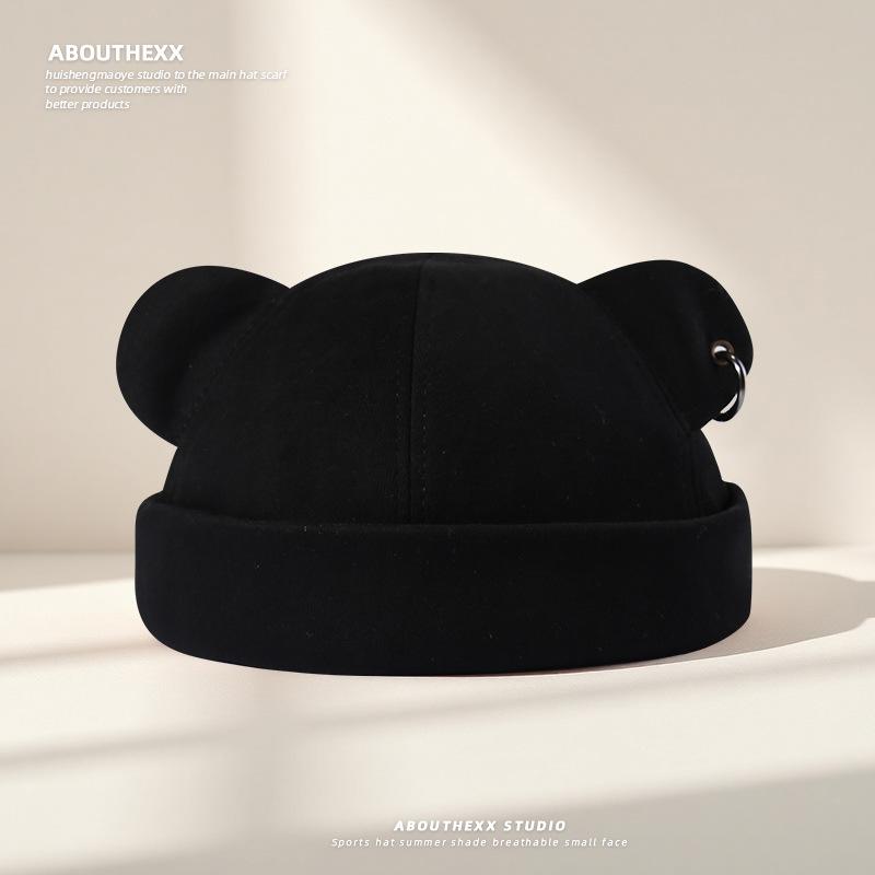 Cute Cat Ears Melon Skin Hat for Women Japanese Street Ring Yuppie Hat Spring and Autumn Versatile Landlord Hat