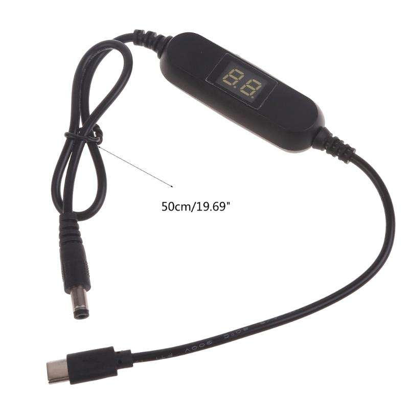 USB C Type C 5V To 1.2V 3V 4.5V 6V 7.5V 9V 12V 2.5mm/3.5mm/4.0mm/5.5mm Adjustable Voltage Cable Step Up Down Converter Cord