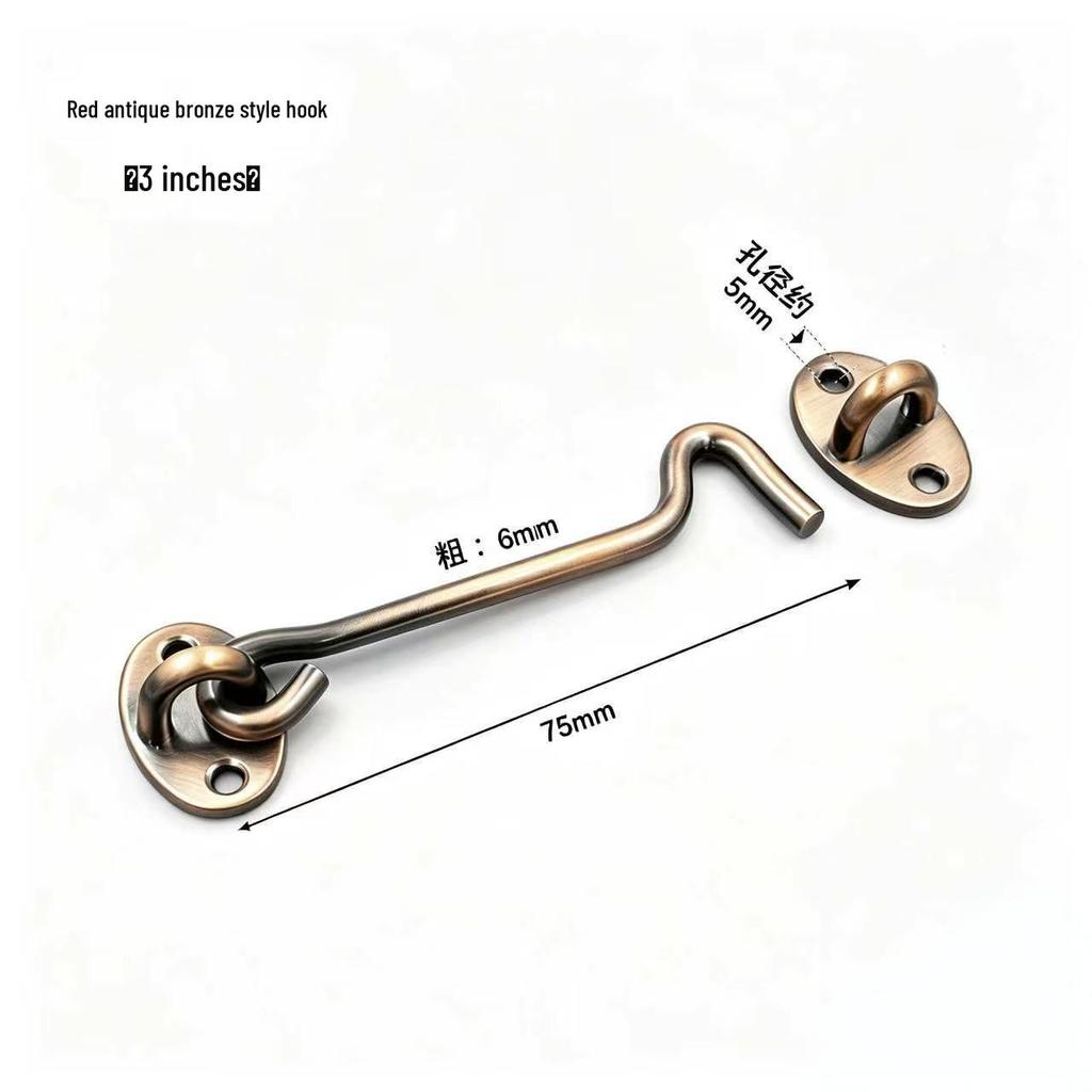 Multi-Color Door Hook: White, Black, Antique & Red Bronze, Stainless Steel, Windproof Room Door Bolt