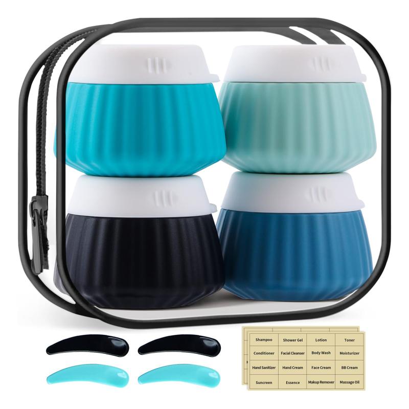 4PCS 40ML Silicone Travel Bottles Accessories Portable BPA Free Leak Proof Squeezable Size Containers Travel Essentials Sets