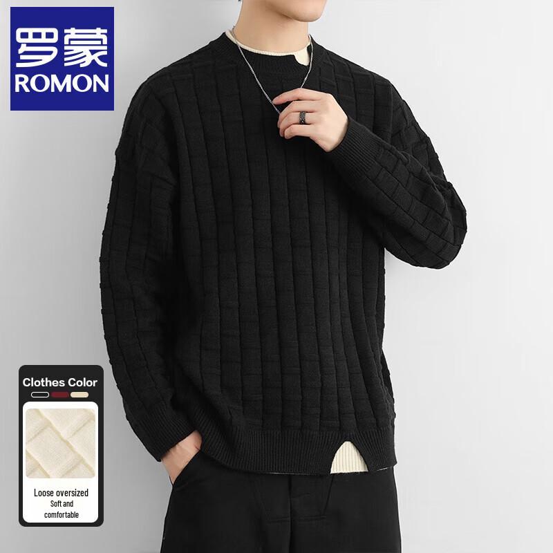 

Romon Men s Round Neck Chunky Knit Sweater 3XL
