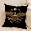 Gold Imperial Eagle Rome Spqr Cushion Cover Silky Short Plush Invisible Zipper Dustproof Sofa Pillow Case For Home Decor