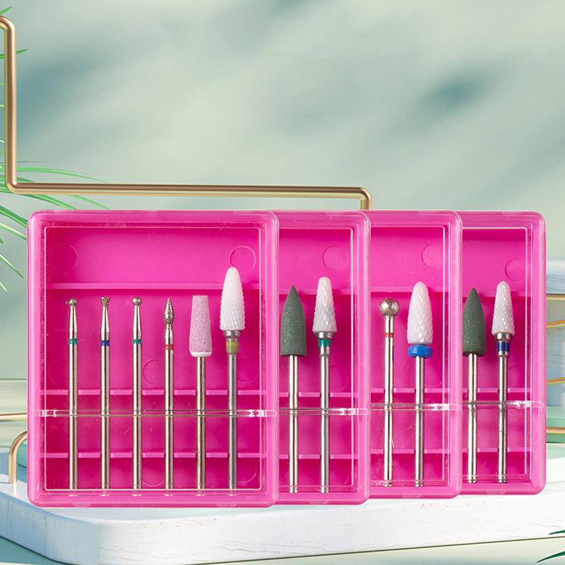 6Pcs/Box Quartz Diamond Sand Nail Files Drill Cuticle Polishing Bit Nail Grinding Head Electric Manicure Set Nail Art Tools