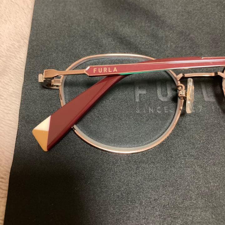 Used FURLA Glasses VFU422J Shiny Light Pink Glasses Furla