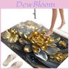Diatomaceous Earth Bathroom Door Mat With 3d Floral Pattern Waterproof Nonslip Home Decor