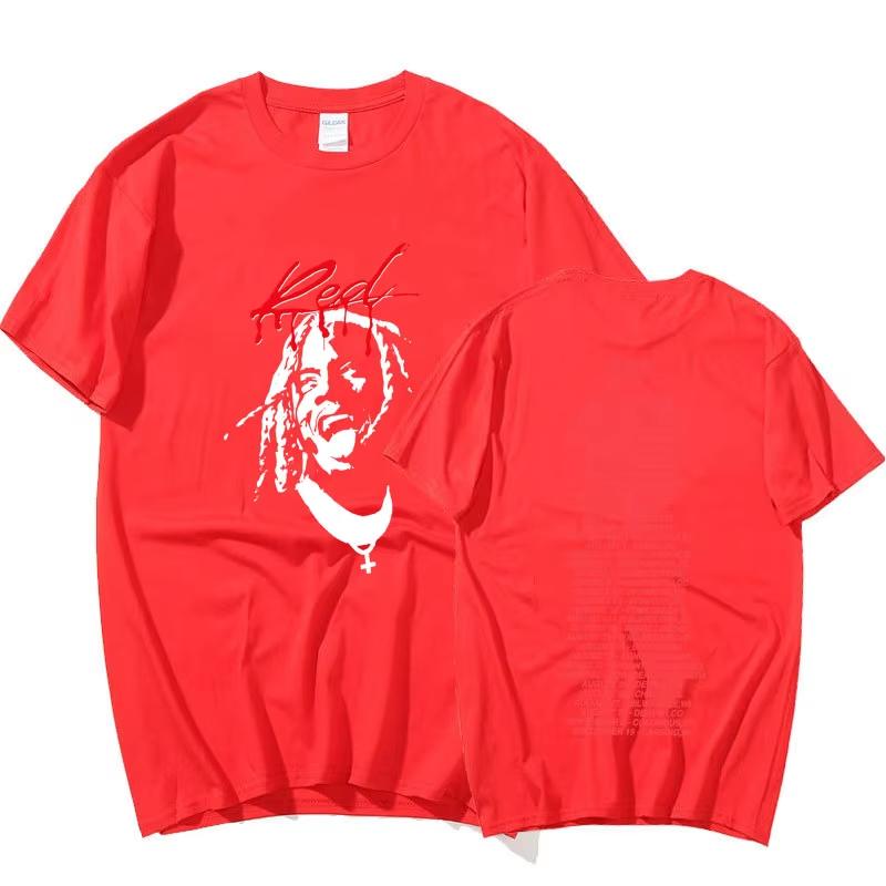 Playboi Carti Álbum de Música Whole Lotta Red Camiseta Estampada Ropa Unisex Camiseta Vintage de Rapero Hip Hop Tops Casuales de Verano Góticos