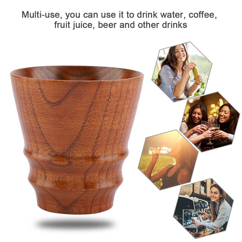 Healthy Wooden Cup Elegant Coffee Milk Water Drinking Cups Multi Functional Wood Beer Mug #3
