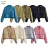 2024 Women's European & American Style Autumn Bomber Jacket with Large Pockets