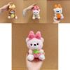 Adorable Bear Plush Toy Keychain With Fruitthemed Butterfly Bow And Metal Chain