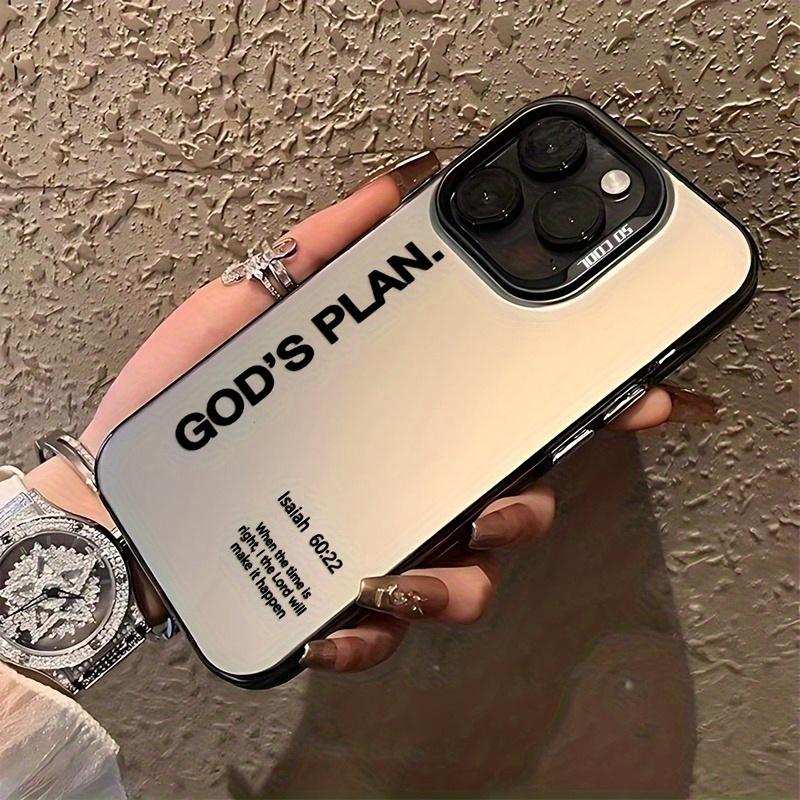 Lucky Start Black English God's Perspective IMD Laser Phone Case For iPhone 11 12 13 14 15 16 17 XS XR X 12 13 Plus Pro Max SE Series