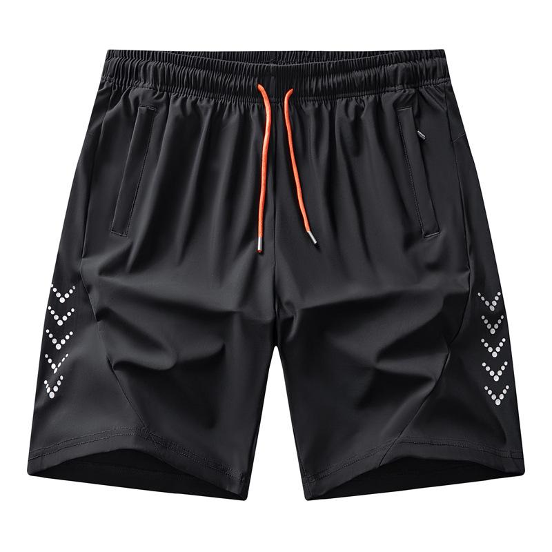 Men's Summer Sport Casual Shorts Five-Pocket Beach Pants Nylon Ice Silk Quick-Dry Mid-Length Pants