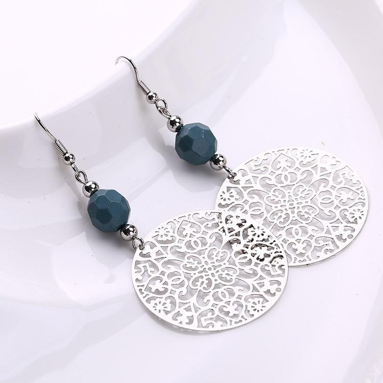 Fashion Hollow Complex Round Decorative Earring Ear Ear Earrings Jewelry