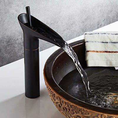 Single Hole Basin Faucets Cold/Hot Mixer Basin Tap Waterfall Vintage Tap Countertop Washbasin Mixer Faucet for w/Inlet P