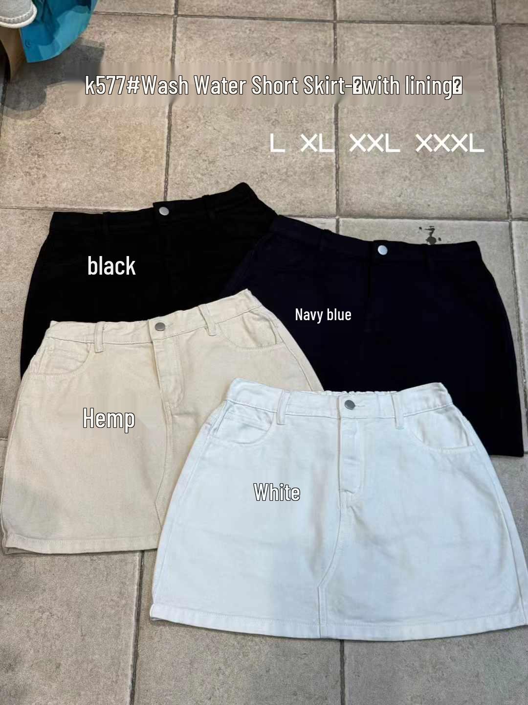 

Da7 Женская юбка миди и мини из хлопка с высокой посадкой, свободного кроя, больших размеров - Корейский стиль, весна/лето, универсальная повседневная одежда 2XL чёрный