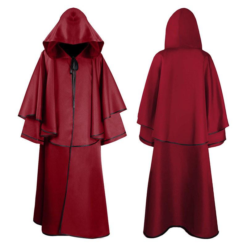 Halloween Medieval Grim Reaper Robe: Hooded Cape Costume for Children & Adults