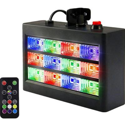 Remote Control 12 LED RGB White Strobe Stage Lighting Effect Disco DJ Bar Holiday Party Christmas Flash Sound Active Light (Color : Bianco)