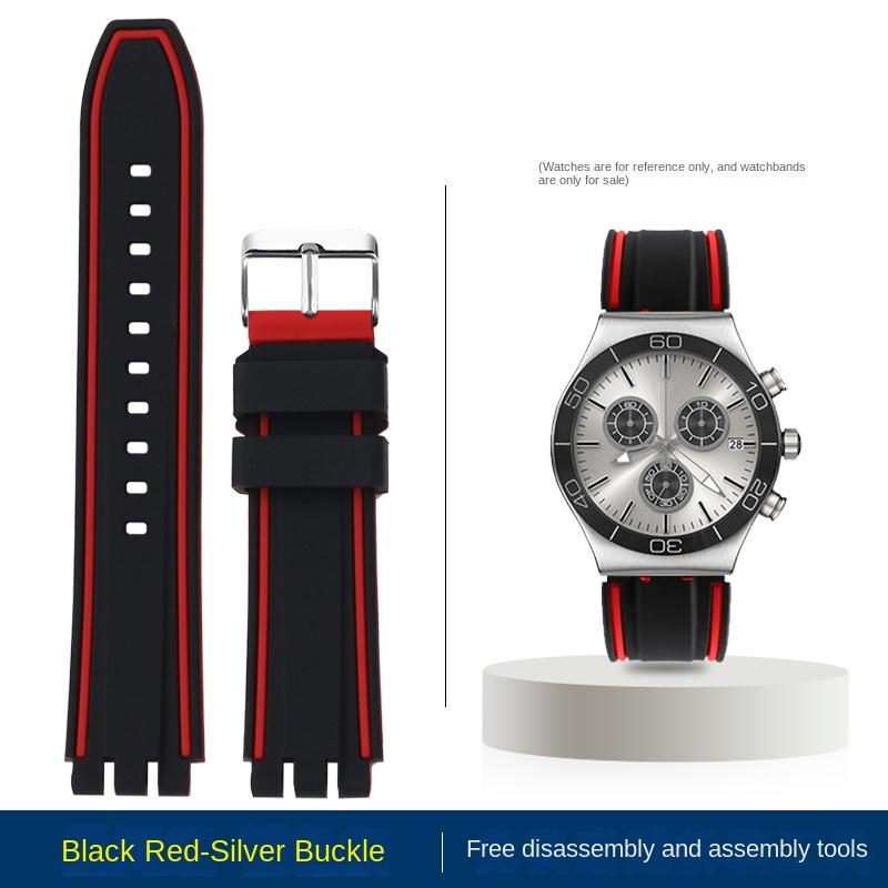 5 Colors For Swatch Rubber Watch Strap 19mm 20mm 21mm YCS YAS YGS YVS454 451 YVS420 435 Soft Sports Silicone Watchband Men Women