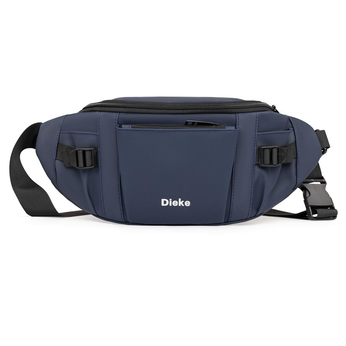 

Мужская поясная сумка большой вместимости многослойная спортивная нагрудная сумка уличная водоотталкивающая сумка через плечо синий