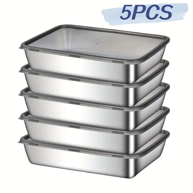 Stainless Steel Food Storage Container Set Stackable Container with Sealed Lids for Meal Preparation and Kitchen Organization