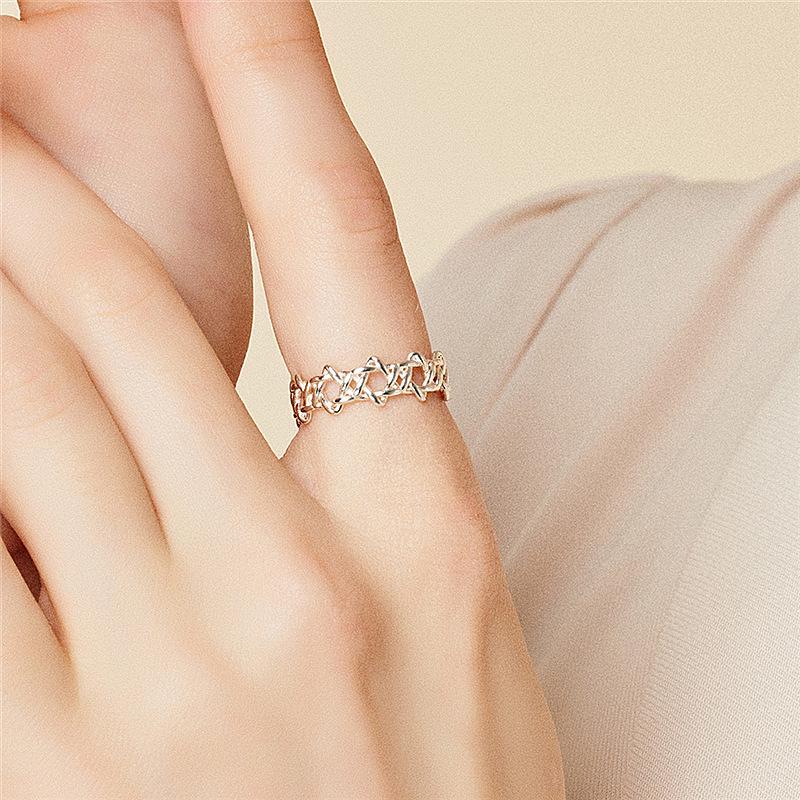 Christmas Gift Hexagram Star Ring - Simple, Cute Woven Ring for Women
