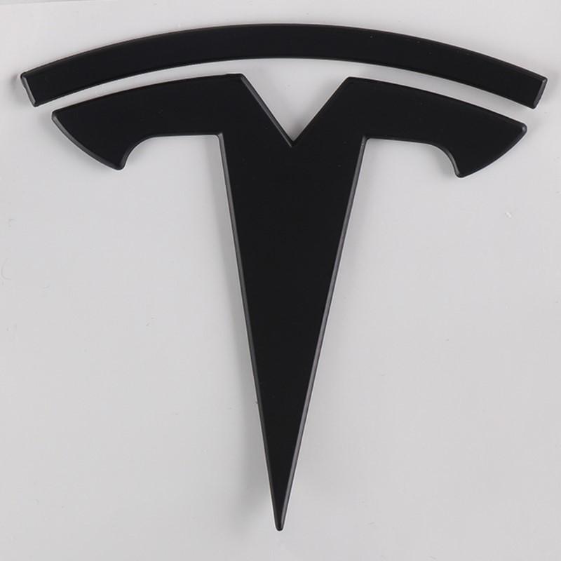 For Tesla Model 3 Mode Y Zinc Alloy Car Front Hood Logo Sticker Styling Auto Body Rear Trunk Emblem With Radian Accessories