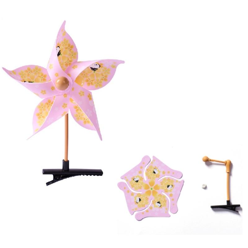 DIY Crafting Windmill Hair Clip Easy To Assemble Creative Hairpin Plastic Alloy Hairpieces Fashion Hair Accessories