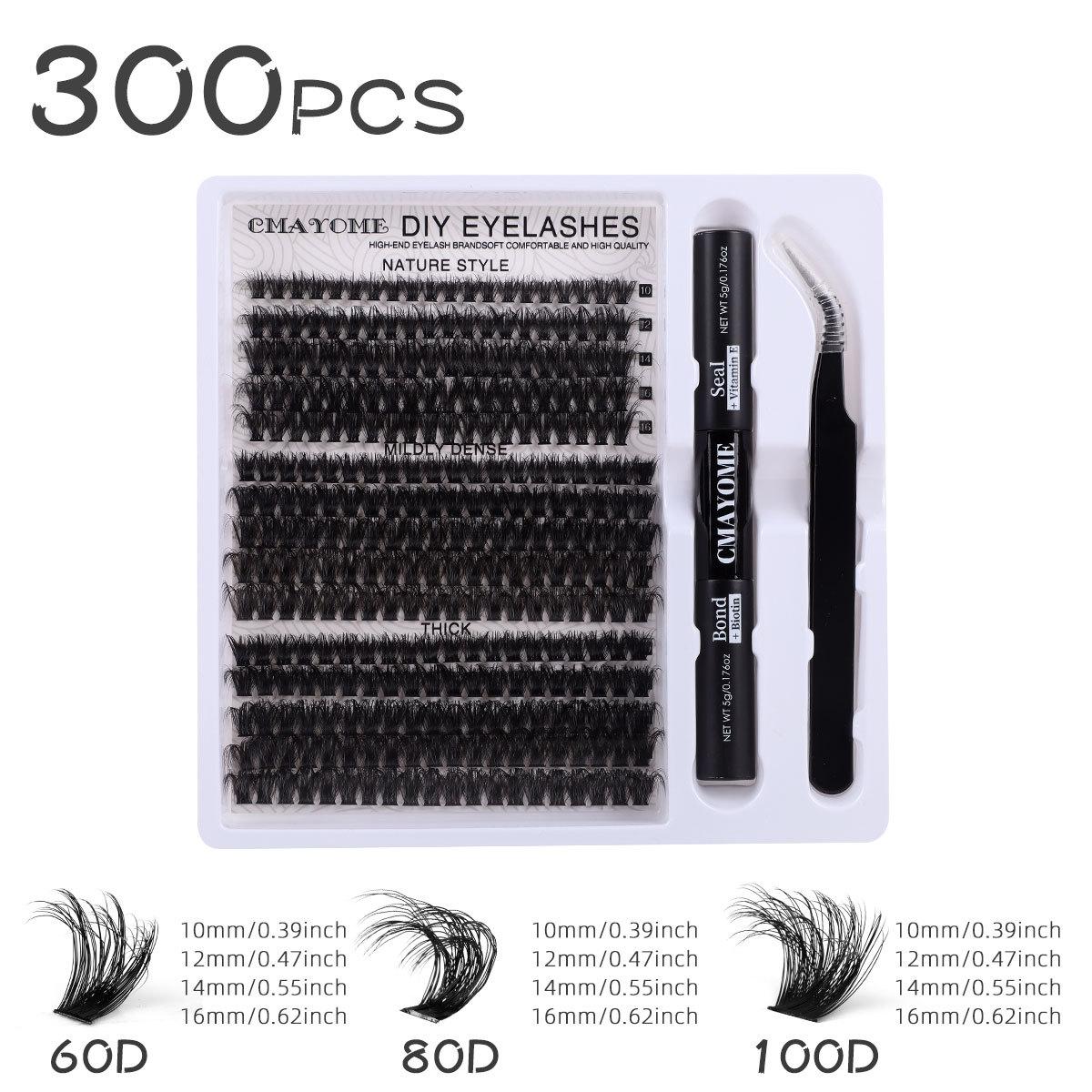 

300 пучков D-Song одинарные пучки накладных ресниц 10-16 мм DIY сегментированное наращивание натуральных густых волос