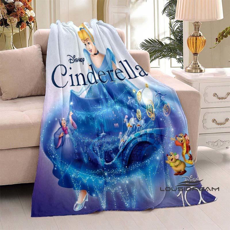 Disney Cinderella Princess Flannel Blanket Fluffy and Comfortable Adult Nap Blanket Soft Bedding Sofa Blanket Party Home Dec