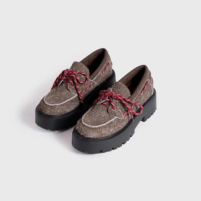 Platform Women Suede Shoes High Heels Walking Winter Loafers Shoes Woman 2025 Trend Designer Snow Botas Mujer Sneakers