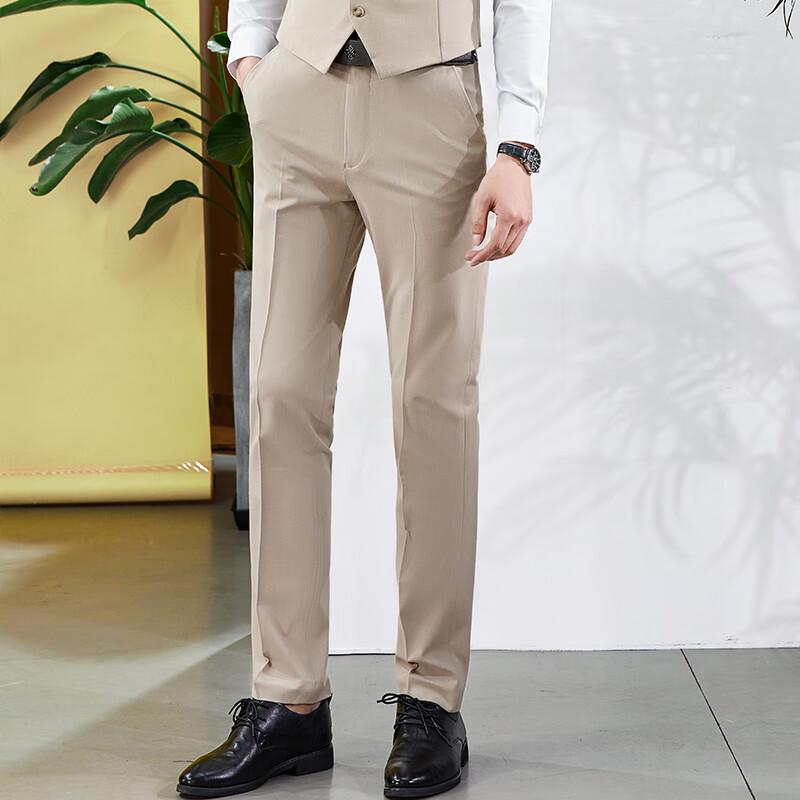 TRLOMAN Men s Business Casual Straight Leg Dress Pants 30