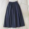 Damen Schwarz Rock Midi Hohe Taille Koreanischer Stil Falten A-Linie Vintage Kleidung Sommer Lässig Mode Damen Arbeitskleidung