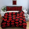 Red lip prints. Bedding Duvet cover sets Duvet covers Pillowcases gifts (1 * Duvet Cover 2 * Pillowcases, without duvet insert)