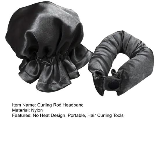 No Heat Hair Curling Rod Headband Satin Bonnet Women Overnight Sleeping Silk Hair Curler Long Hair Curls Roller Styling Tool