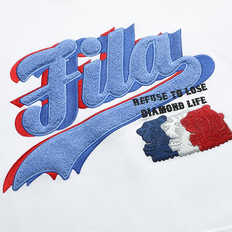 Fila Fusion Casual Fashion Tiger Year Towel Embroidered Sports Hoodie Men Hoodies White T11M212210FWT