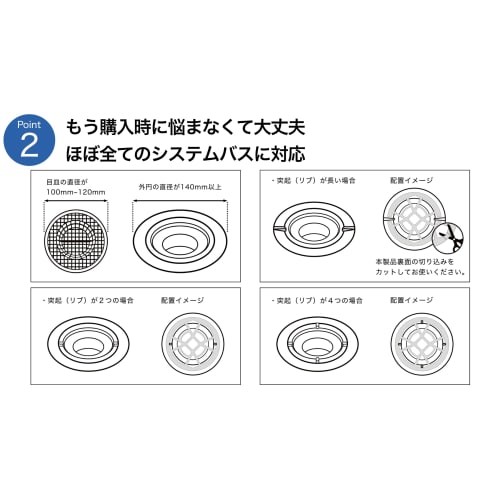 Shincatec Drain Cover, Huebath Hair Catcher, Made In Japan, Antibacterial, Drainer, Bath, Bathroom, Unit Bath, Cleaning, Hair, Net, Stocking, Garbage