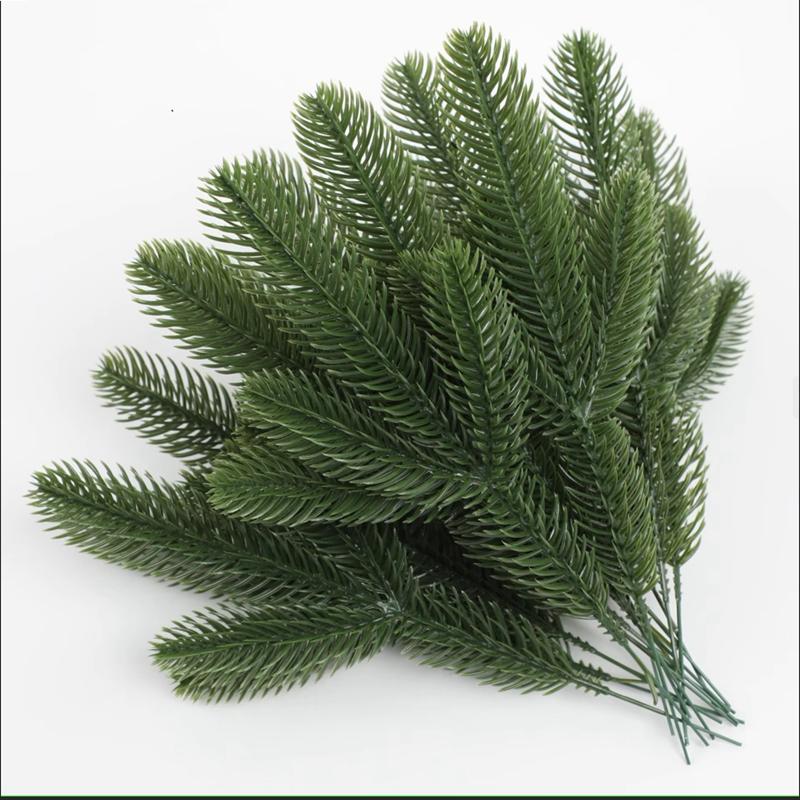 5/10Pcs Christmas Decoration Artificial Pine Branches Greenery Stems for Christmas Tree Wreath Garland DIY Gift Crafts Ornaments